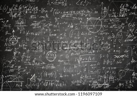 Blackboard with calculations