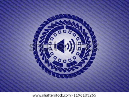 sound icon inside emblem with jean high quality background