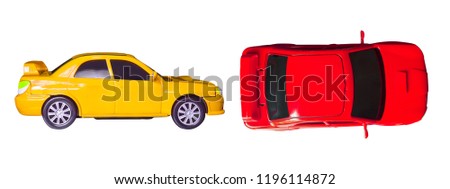 small car toy isolated on white background. 