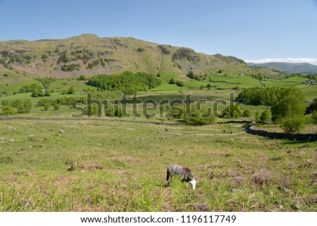 View over Little Langdale in Lake District