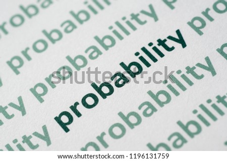 word probability  printed on white paper macro