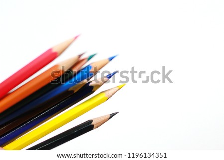 Crayons on white