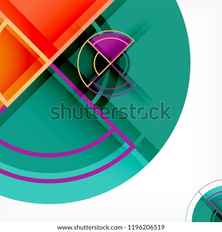 Creative circles geometric abstract background with 3d effect, vector trendy template