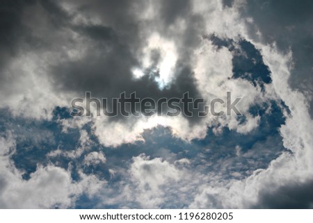 Dark sky with clouds