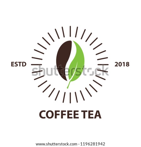 coffee tea logo vector, coffee leaf logo vector