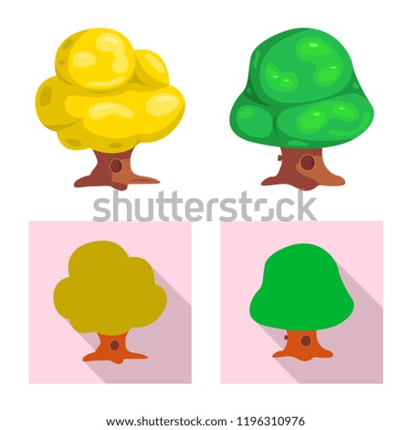 Isolated object of tree and nature logo. Collection of tree and crown vector icon for stock.