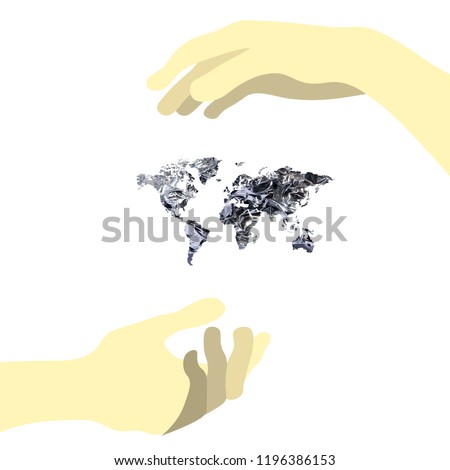 World map. The world is in the hands.