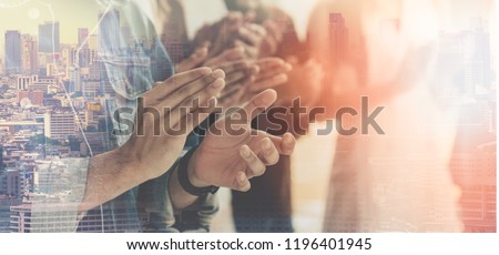 Professional Business Teamwork . People Business Congratulation, Management Corporate Company. Customer Service Evaluation Teamwork. Cooperation People Team Support . Clapping Celebrate successful. Royalty-Free Stock Photo #1196401945