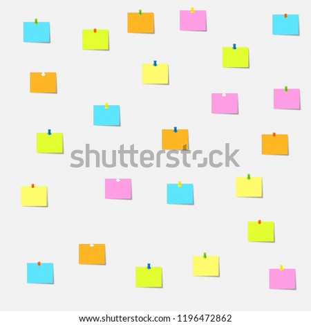 Different colored stickers pinned on the board for your message