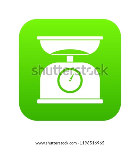 Kitchen scales icon digital green for any design isolated on white vector illustration