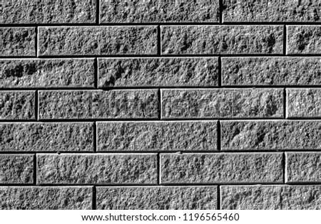 Black and white detailed high resolution brickwork texture background - stock photo