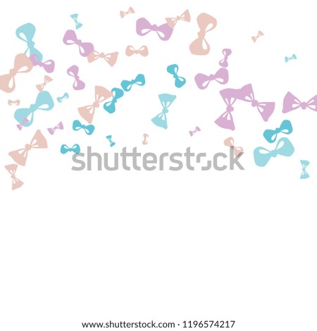 Festive Background with Colorful Bows. Trendy Pattern for Postcard, Print, Banner or Poster. Little Pretty Bows For Party Decoration, Wedding, Birthday or Anniversary Invitation. Vector
