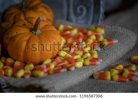 Pumpkin with  candy corn
