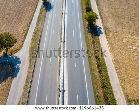 Germany roadway from above, picture made with drone