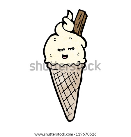 retro ice cream cartoon character