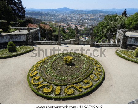 View of the city of Braga from the Good Jesus Sanctuary, also know in Portuguese as "Santuary de Bom Jesus", Northern of Portugal. Picture taken on 29 April 2013.