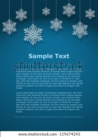 Vector snowflakes with shadows background