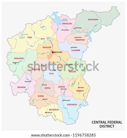 CENTRAL-FEDERAL-DISTRICT-MAP Stock Vector Images - Avopix.com