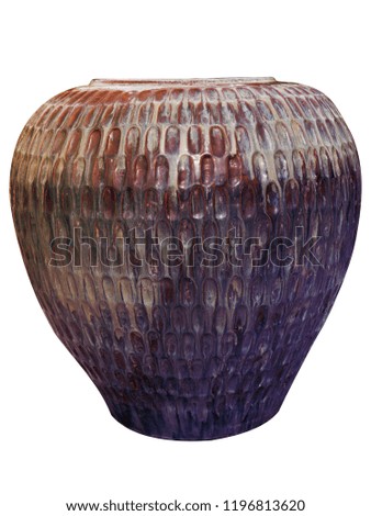 old vase ceramic isolated on white background