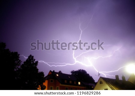 Storm Night Erding Sky Flash Weather Lightning Nature