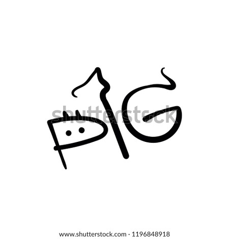  calligraphic inscription of pig