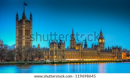 Hdr image of the British houses of parliament