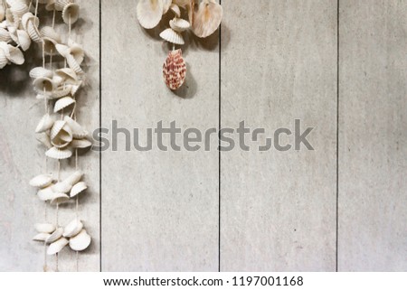 Hanging many shell on wall with space for background