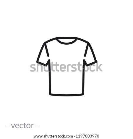 t-shirt icon, linear sign isolated on white background - vector illustration eps10