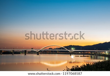 Dusk View of Guri Amsa Bridge Royalty-Free Stock Photo #1197068587