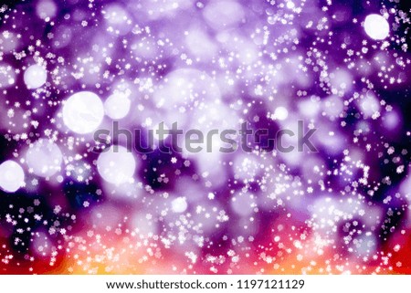 Winter blue sky with falling snow, snowflake. Holiday Winter background for Merry Christmas and Happy New Year.