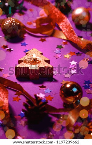 Candle Christmas tree lighting on festive background