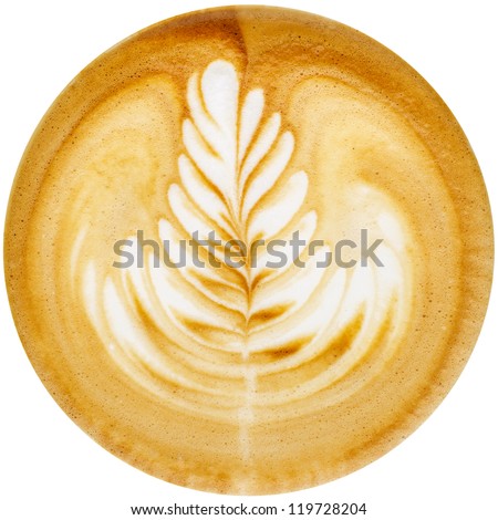 Latte Art, coffee in white background Royalty-Free Stock Photo #119728204