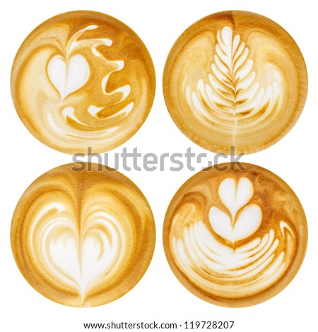 Latte Art, coffee in white background Royalty-Free Stock Photo #119728207