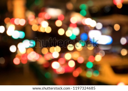 Abstract background image of blurry city decoration lights