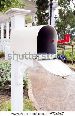 White Mail Box at house Royalty-Free Stock Photo #119736967