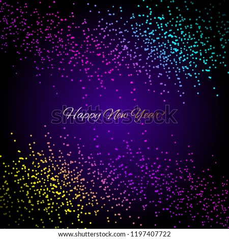 Vector illustration of Glowing sequins on a purple background. New Year
