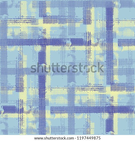 Plaid. Seamless Background with Stripes. Abstract Texture with Horizontal and Vertical Strokes. Scribbled Grunge Pattern for Wallpaper, Print, Cotton. Scottish Ornament. Vector Texture.