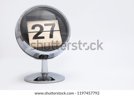 sphere glass metallic calendar number 27
