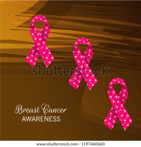 vector illustration of a Background with pink ribbon for breast cancer awareness.