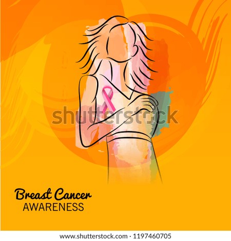 vector illustration of a Background with pink ribbon for breast cancer awareness.