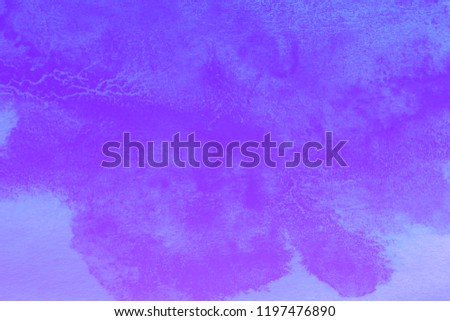 Abstract hand painted  blue  watercolor splash on white paper background, Creative Design Templates