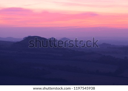 Morning scenery in Central Bohemian Uplands, Czech Republic. Natural monument.