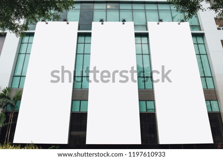 Mock up blank billboard advertising on the building. Clipping path included.