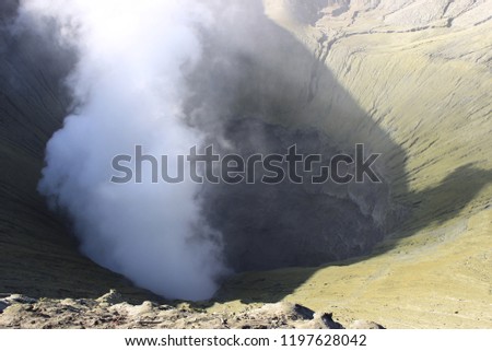 View of Smoke of Mount Bromo crater