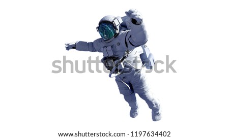 astronaut on white.Elements of this image furnished by NASA