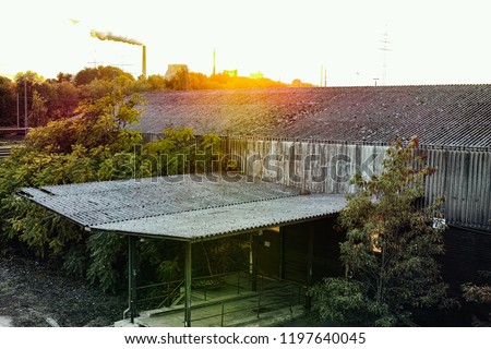 Mannheim warehouse logistic city industry bridgetravel old buildung sun set background