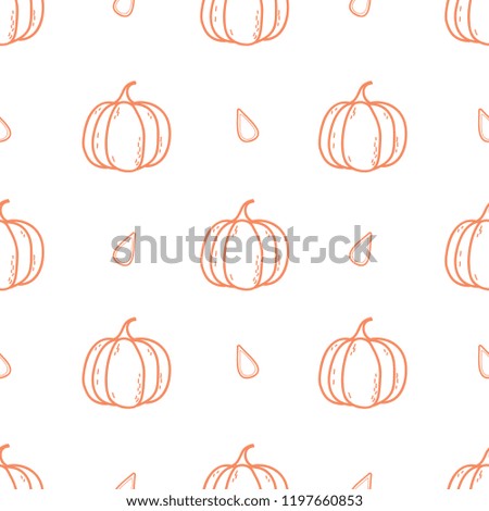 Transparent Seamless Vector Pumpkin Pattern.
