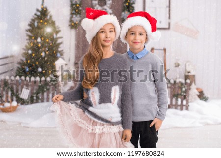 Happy little couple, christmas day