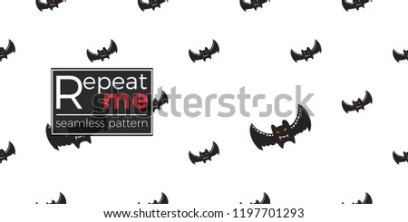 Halloween seamless pattern with black bat. Cute vector background for decoration halloween cards, package paper, flyer.