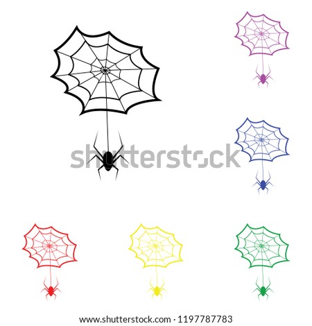 Element of Spider web in multi colored icons. Premium quality graphic design icon. Simple icon for websites, web design, mobile app, info graphics on white background